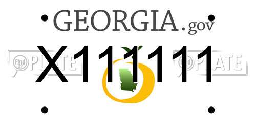 X111111 Georgia License Plate