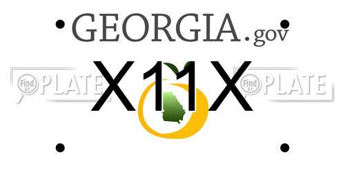 X11X Georgia License Plate