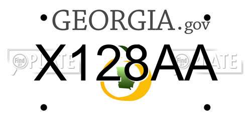 X128AA Georgia License Plate