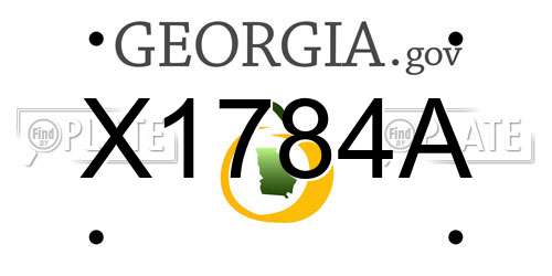 X1784A Georgia License Plate