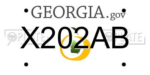 X202AB Georgia License Plate