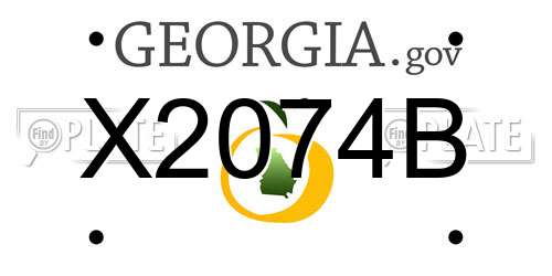 X2074B Georgia License Plate