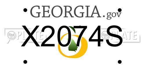 X2074S Georgia License Plate