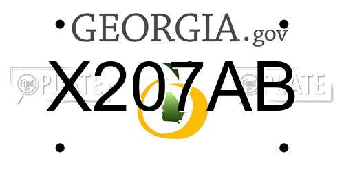 X207AB Georgia License Plate