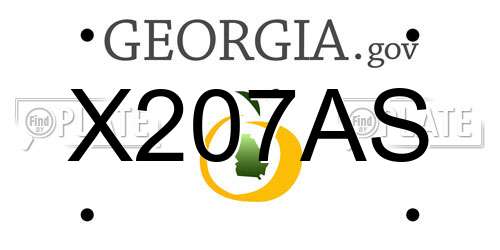 X207AS Georgia License Plate