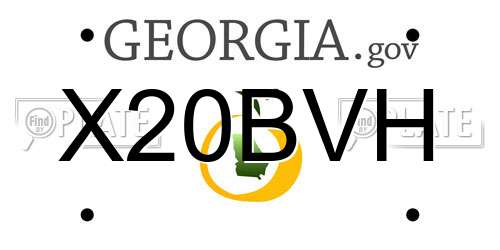 X20BVH Georgia License Plate