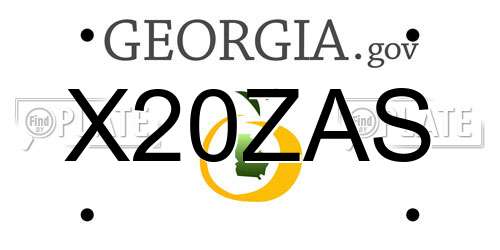 X20ZAS Georgia License Plate