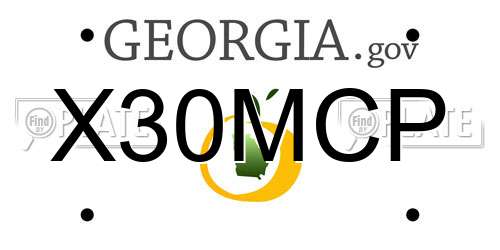 X30MCP Georgia License Plate