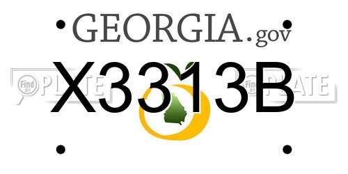 X3313B Georgia License Plate