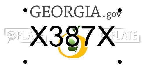X387X Georgia License Plate