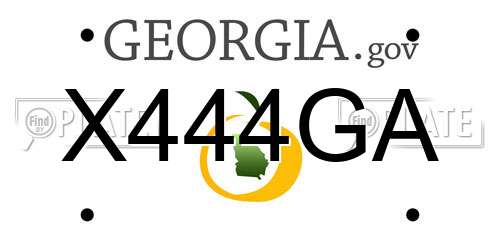 X444GA Georgia License Plate
