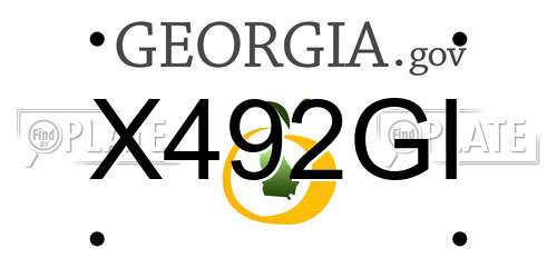 X492GI Georgia License Plate