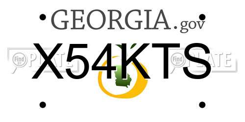 X54KTS Georgia License Plate