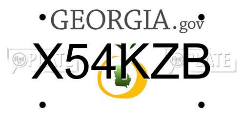 X54KZB Georgia License Plate