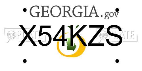 X54KZS Georgia License Plate