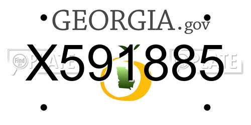 X591885 Georgia License Plate