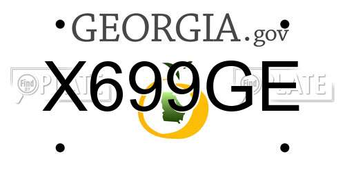 X699GE Georgia License Plate