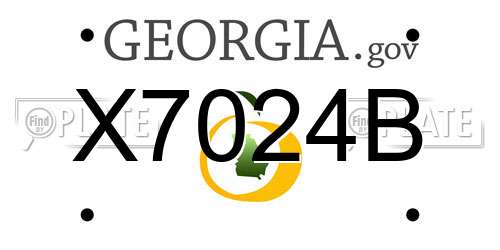 X7024B Georgia License Plate