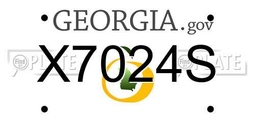 X7024S Georgia License Plate