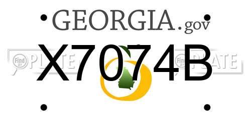 X7074B Georgia License Plate