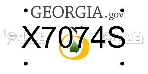 X7074S Georgia License Plate
