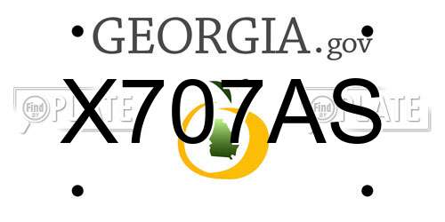 X707AS Georgia License Plate