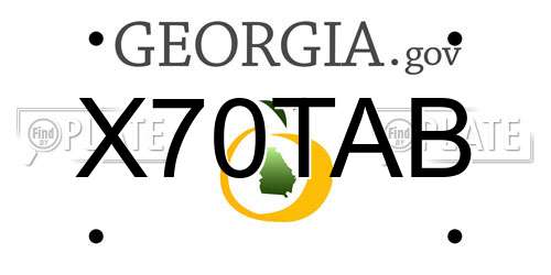 X70TAB Georgia License Plate