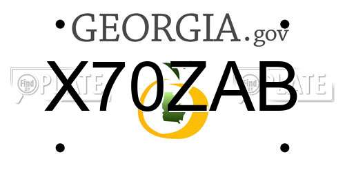 X70ZAB Georgia License Plate