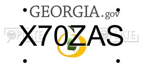 X70ZAS Georgia License Plate