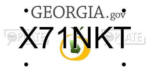 X71NKT Georgia License Plate