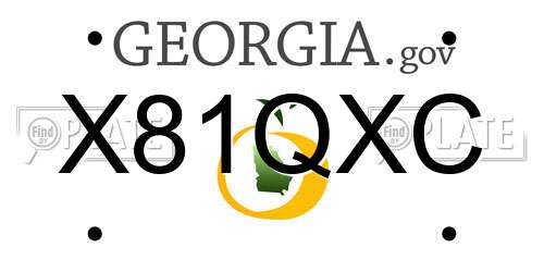 X81QXC Georgia License Plate