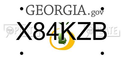X84KZB Georgia License Plate