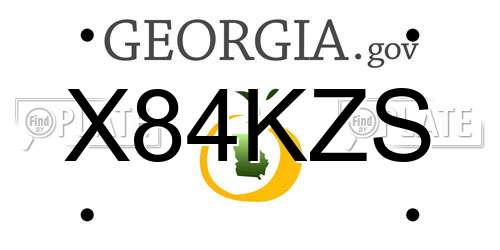 X84KZS Georgia License Plate