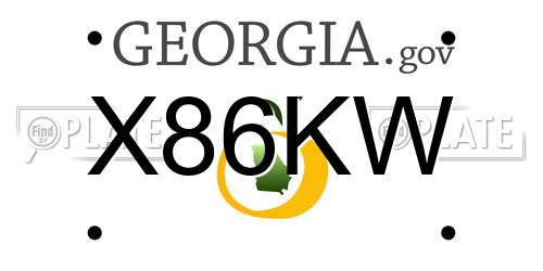 X86KW Georgia License Plate