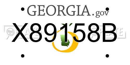 X89158B Georgia License Plate