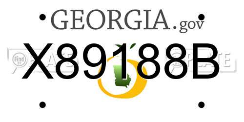 X89188B Georgia License Plate
