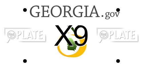 X9 Georgia License Plate