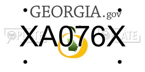 XA076X Georgia License Plate