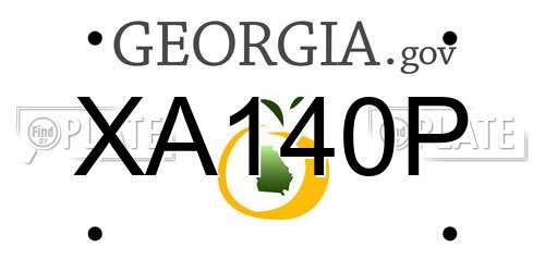 XA140P Georgia License Plate