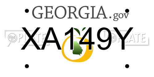 XA149Y Georgia License Plate