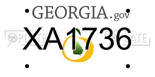 XA1736 Georgia License Plate
