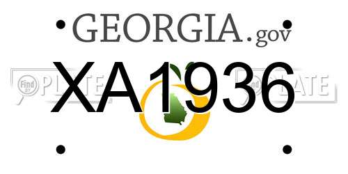 XA1936 Georgia License Plate