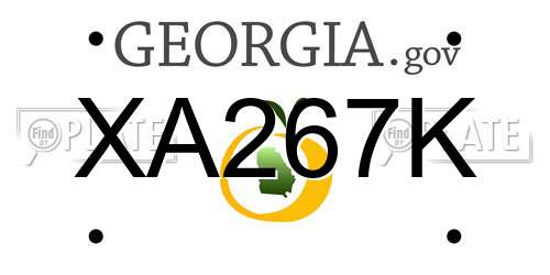 XA267K Georgia License Plate