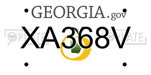 XA368V Georgia License Plate