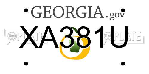 XA381U Georgia License Plate