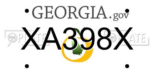 XA398X Georgia License Plate