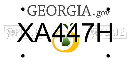 XA447H Georgia License Plate