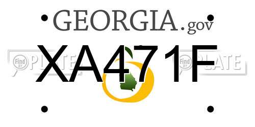 XA471F Georgia License Plate