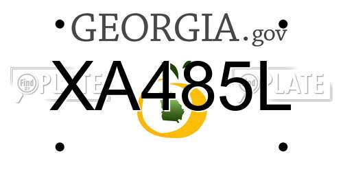 XA485L Georgia License Plate
