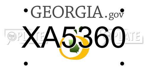 XA5360 Georgia License Plate
